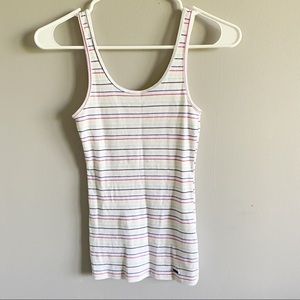 Hollister Co Striped White Summer Tank Top